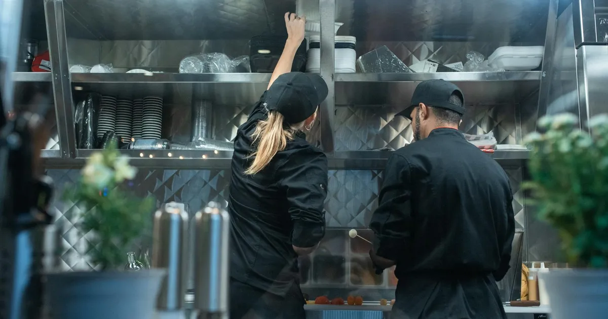 Commercial blast chiller unit in professional restaurant kitchen